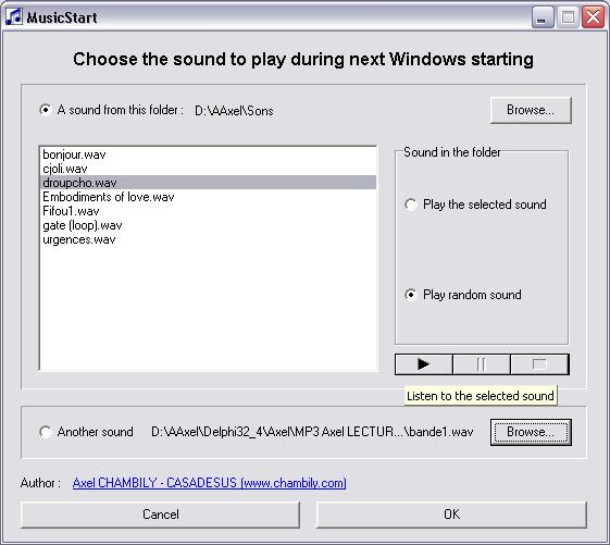 MusicStart - music, sound, windows, start, change - Vary sounds at Windows start